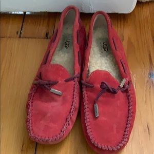 Ugg pink shearling loafers
